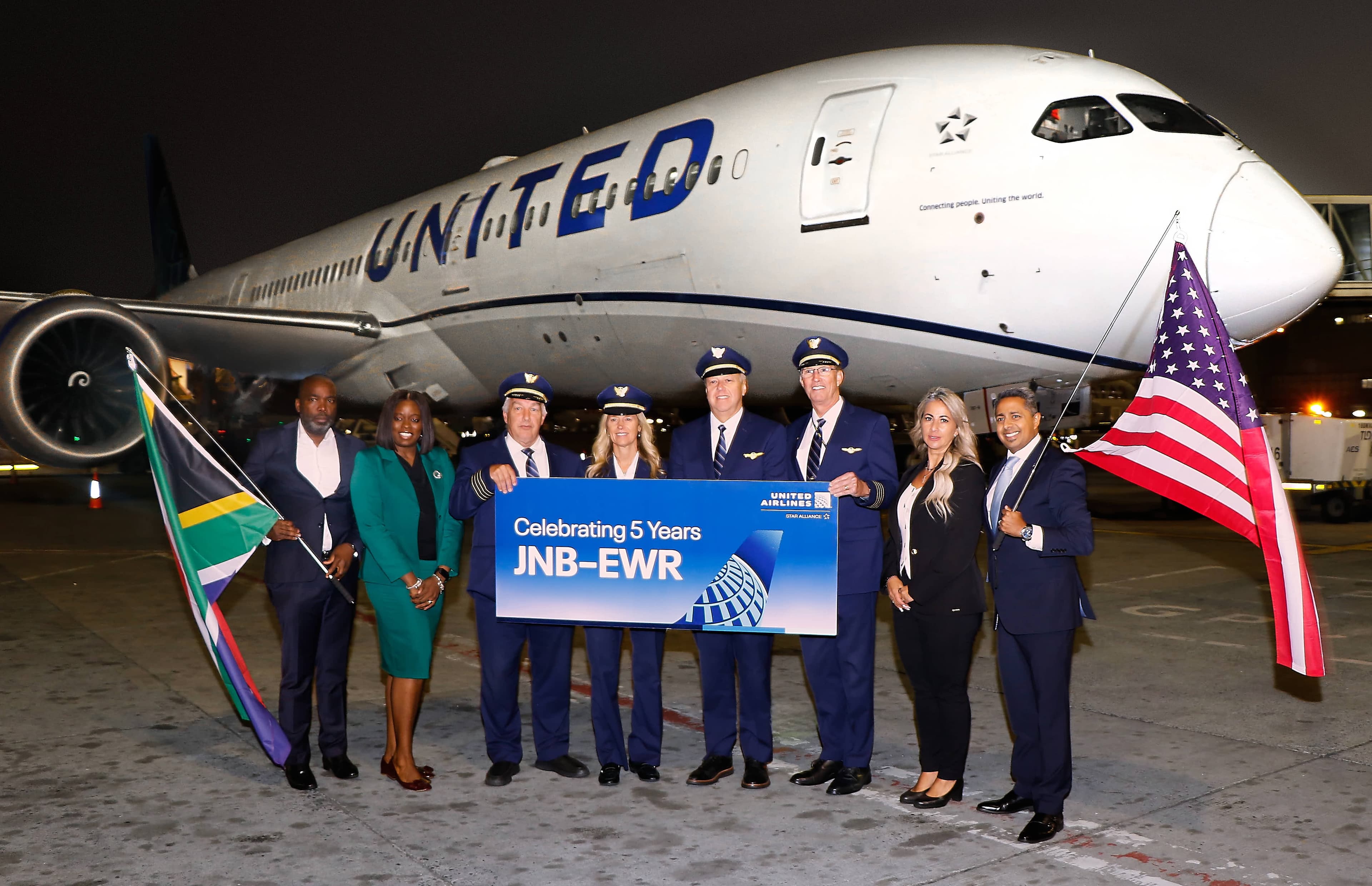 United Airlines marks 5th anniversary of New York (Newark) - Johannesburg flights